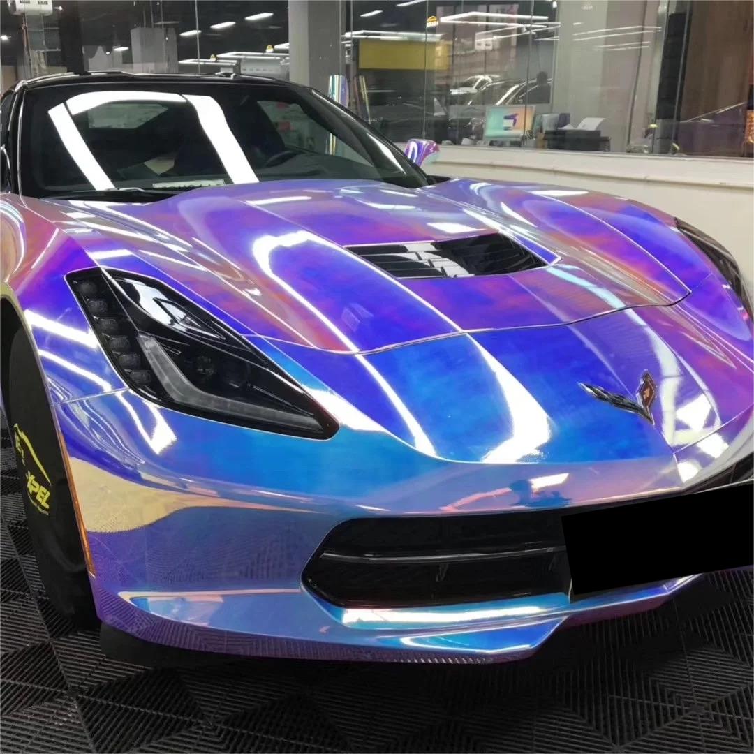 Gloss Rainbow Holographic Chrome White Car Vinyl Wrap review Megan Dean 02