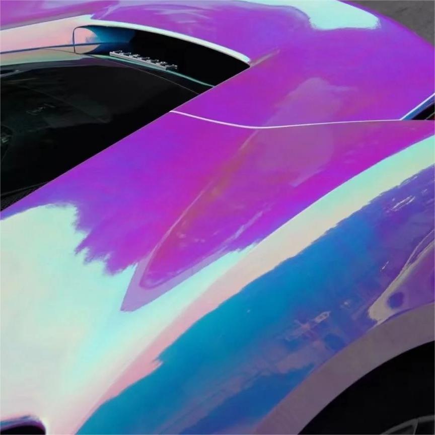 Gloss Rainbow Holographic Chrome White Car Vinyl Wrap review Mannmade