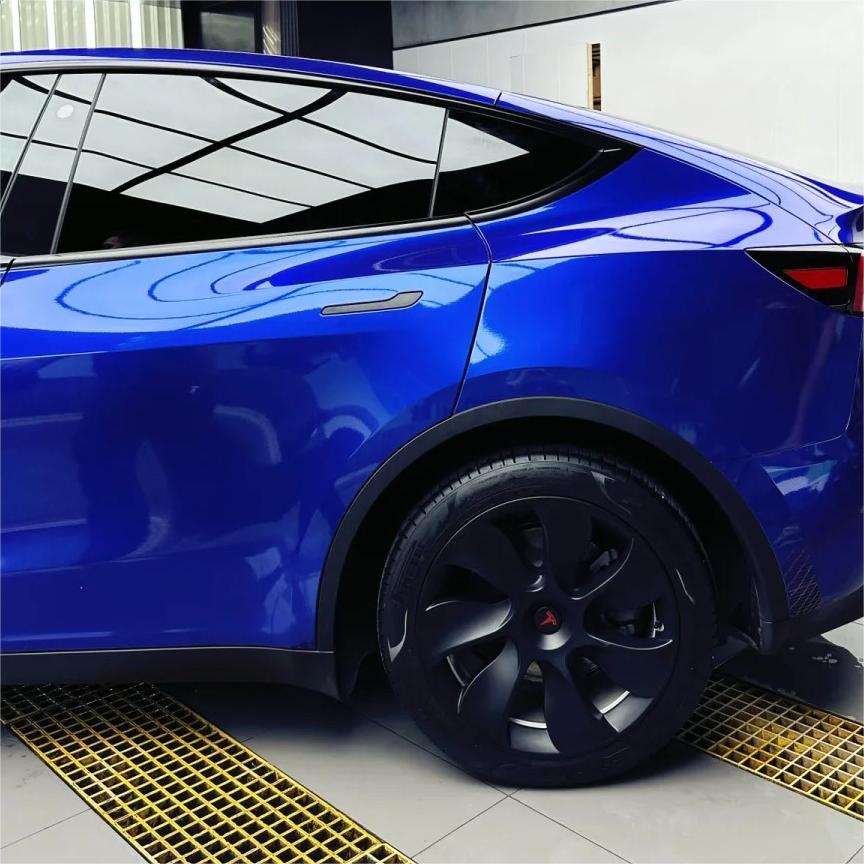 Gloss Metallic Blueberry Car Vinyl Wrap PET review Jim 00