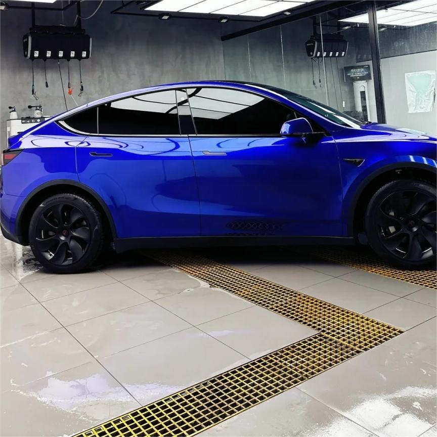 Gloss Metallic Blueberry Car Vinyl Wrap PET review Jim 02