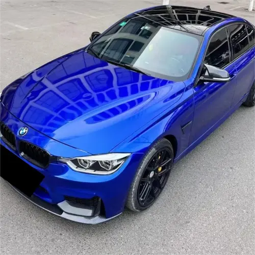 Gloss Metallic Blueberry Car Vinyl Wrap PET review 