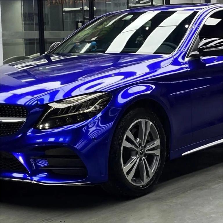 Gloss Metallic Blueberry Car Vinyl Wrap PET review Lizmarie 04