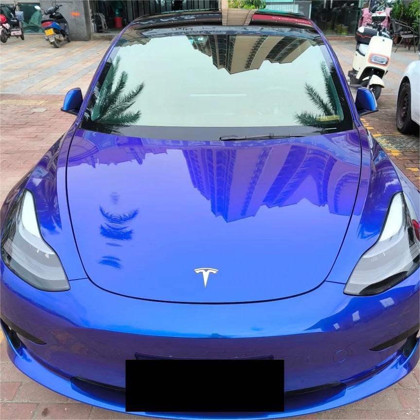 Gloss Metallic Blueberry Car Vinyl Wrap PET review Langley