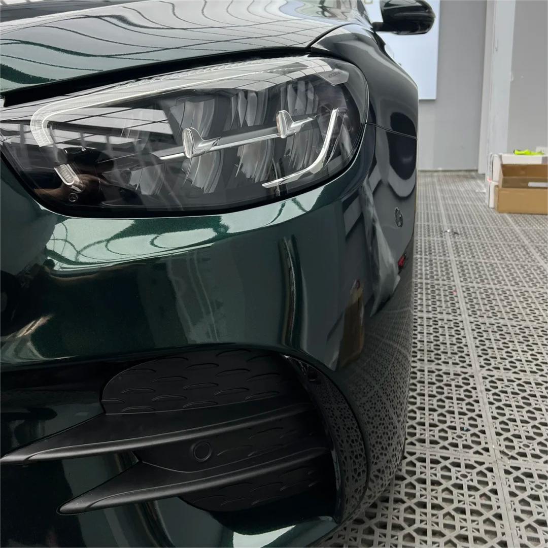 Gloss Metallic Diamond Benz Emerald Green Car Vinyl Wrap PET review Luis 01