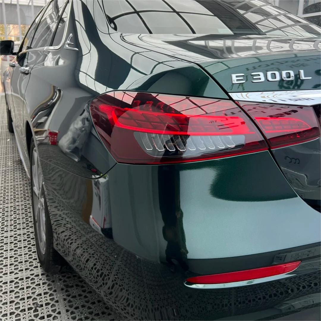 Gloss Metallic Diamond Benz Emerald Green Car Vinyl Wrap PET review Luis 02