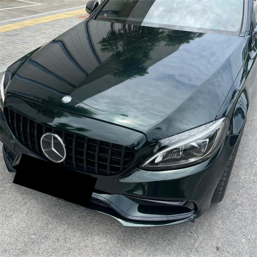 Gloss Metallic Diamond Benz Emerald Green Car Vinyl Wrap PET review Martinez 01