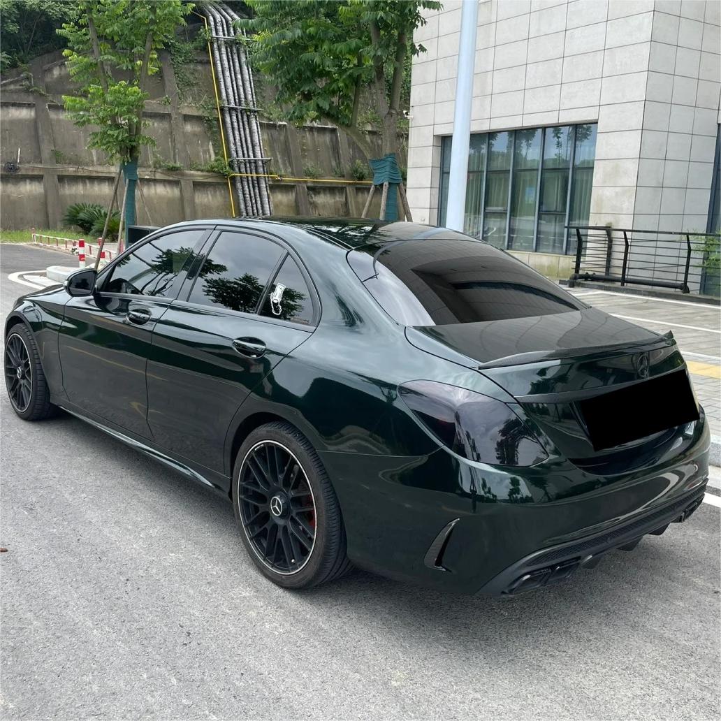 Gloss Metallic Diamond Benz Emerald Green Car Vinyl Wrap PET review Martinez 02