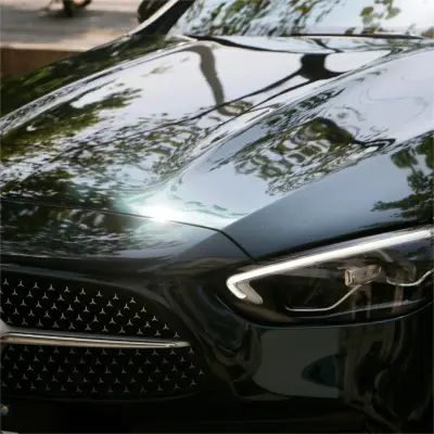Gloss Metallic Diamond Benz Emerald Green Car Vinyl Wrap PET review Bassirou 03