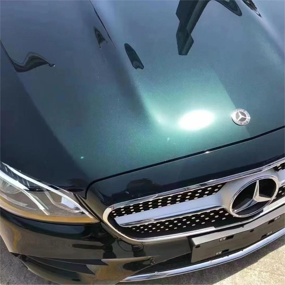 Gloss Metallic Diamond Benz Emerald Green Car Vinyl Wrap PET review Redington 01