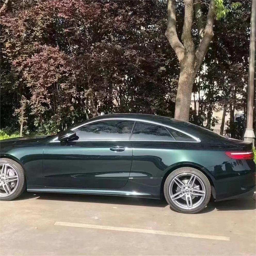 Gloss Metallic Diamond Benz Emerald Green Car Vinyl Wrap PET review Redington 02