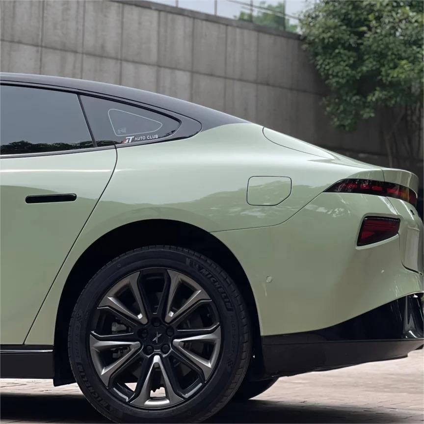 Gloss Light Khaki Green Car Vinyl Wrap PET review Taylorfamily 01