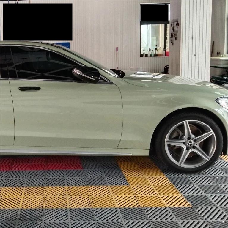 Gloss Light Khaki Green Car Vinyl Wrap PET review Allysha 00