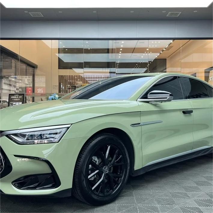 Gloss Light Khaki Green Car Vinyl Wrap PET review DTom 00