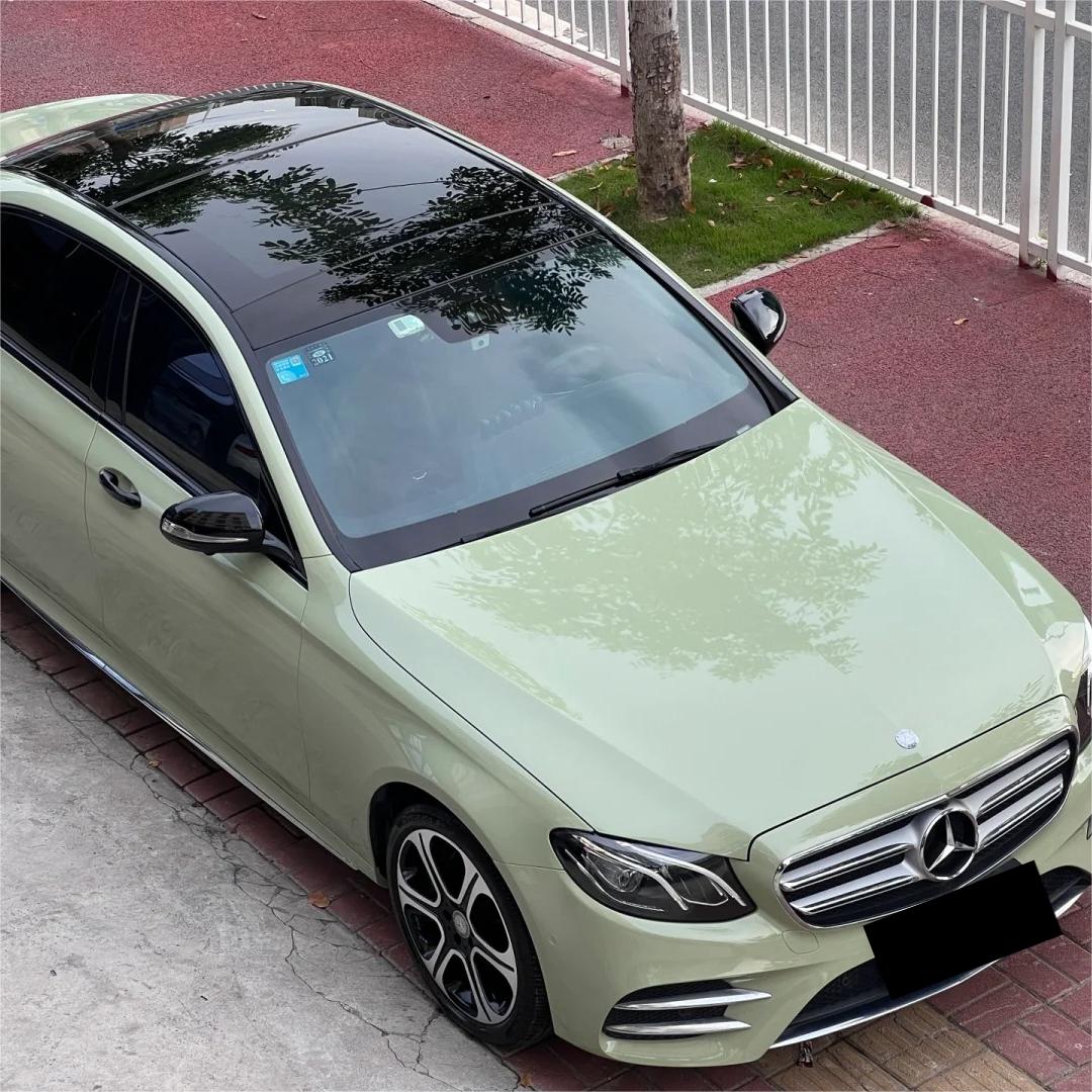 Gloss Light Khaki Green Car Vinyl Wrap PET review Mary 01