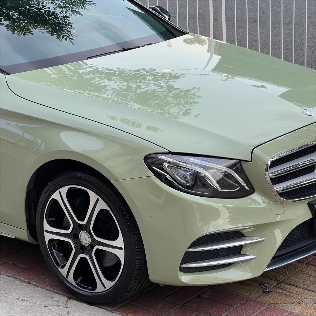 Gloss Light Khaki Green Car Vinyl Wrap PET review Mary 02