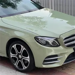 Gloss Light Khaki Green Car Vinyl Wrap PET review Mary 03