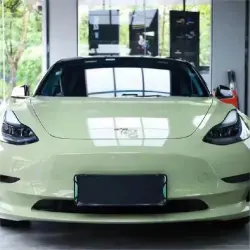 Gloss Light Khaki Green Car Vinyl Wrap PET review Smith 01
