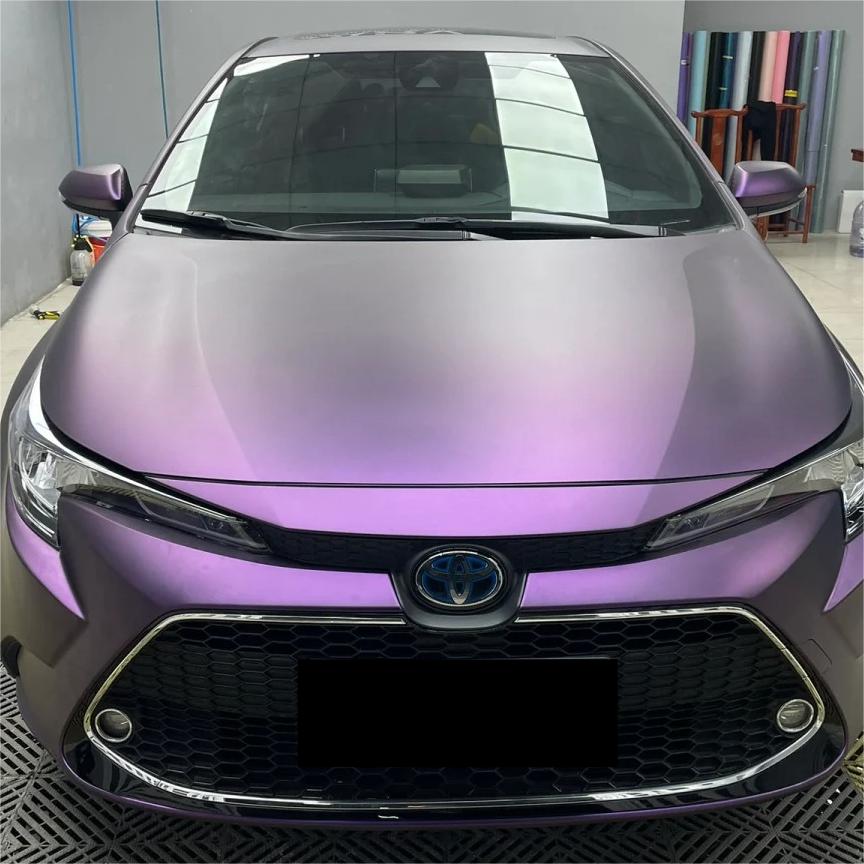 Matte Magic Purple Russian Violet Purple Car Vinyl Wrap PET review Sarah 02