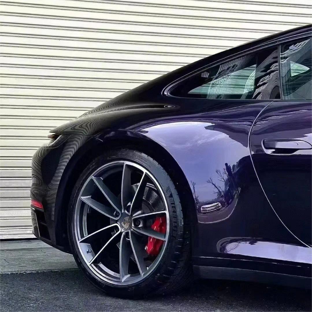 Gloss Metallic Ghost Midnight Purple Car Vinyl Wrap PET review Arnold 03