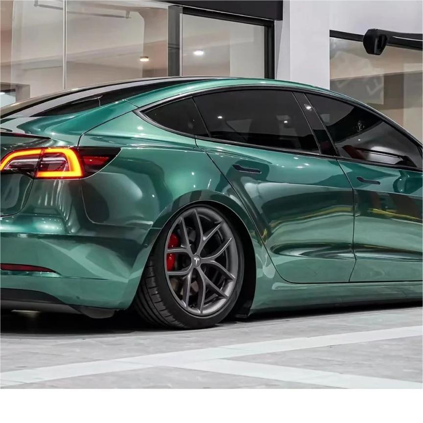 Gloss Metallic Emerald Green Car Vinyl Wrap PET review Brent 02