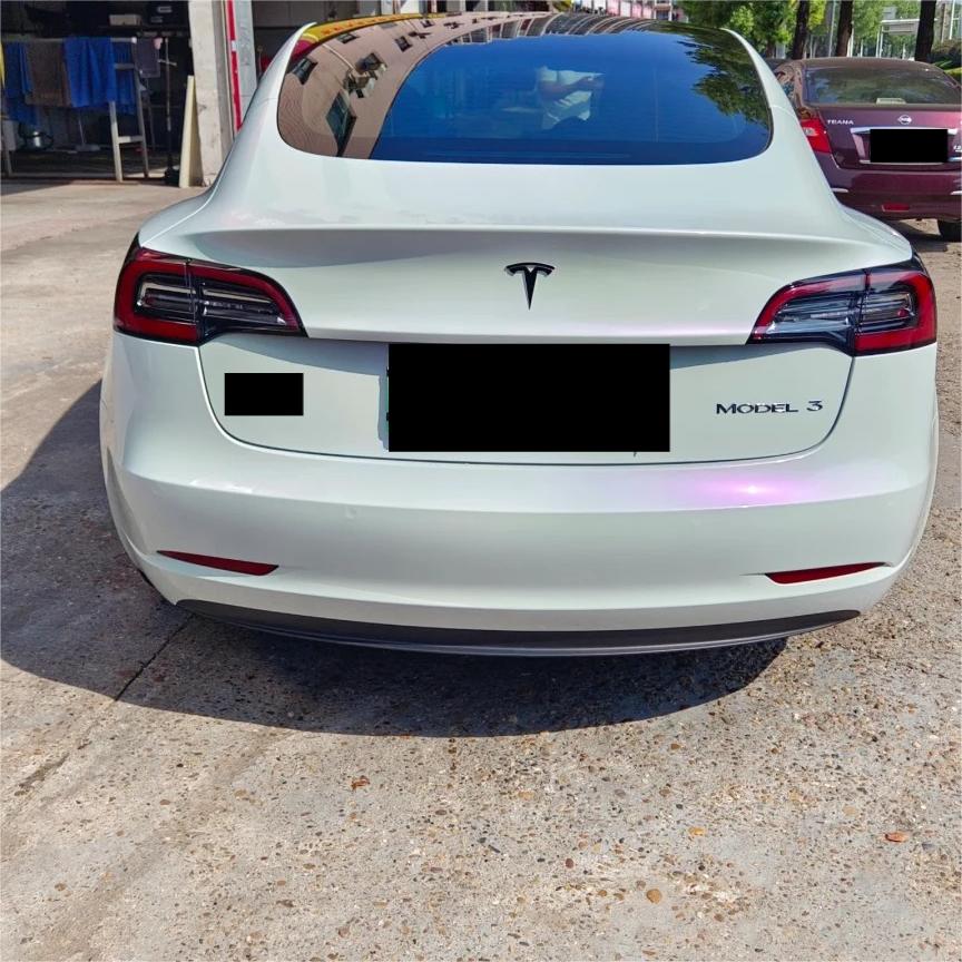 Gloss Chameleon Purple White Car Vinyl Wrap PET review Caldwell 02