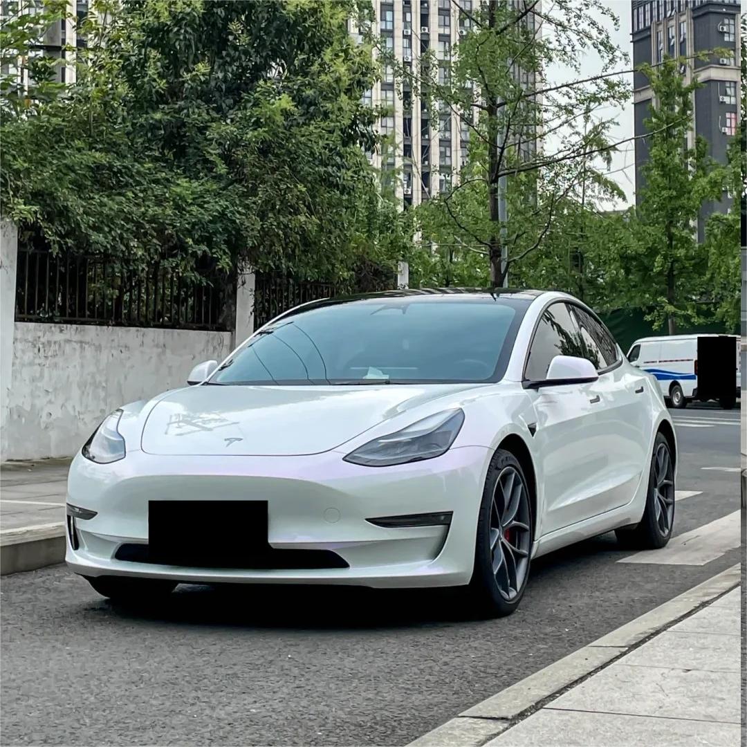 Gloss Chameleon Purple White Car Vinyl Wrap PET review Jeremy 01