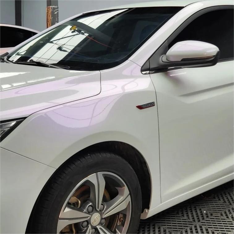 Gloss Chameleon Purple White Car Vinyl Wrap PET review Howie 00