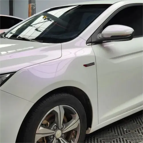 Gloss Chameleon Purple White Car Vinyl Wrap PET review 