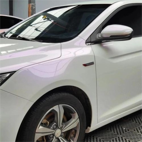 Gloss Chameleon Purple White Car Vinyl Wrap PET reviewed by