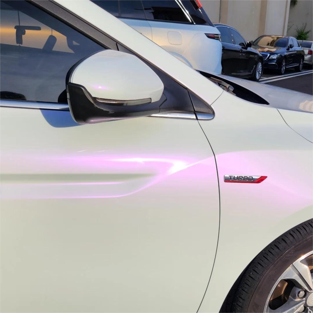 Gloss Chameleon Purple White Car Vinyl Wrap PET review Howie 01