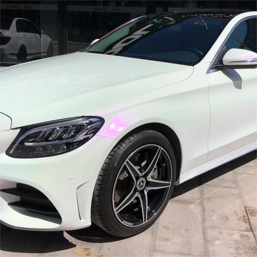 Gloss Chameleon Purple White Car Vinyl Wrap PET review Ryan 00