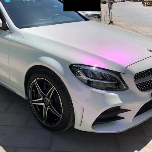 Gloss Chameleon Purple White Car Vinyl Wrap PET reviewed by