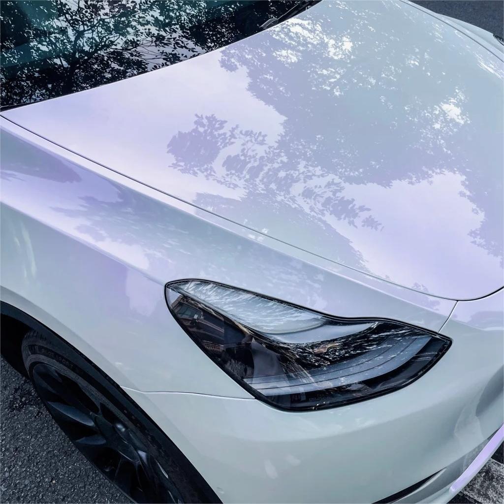 Gloss Chameleon Purple White Car Vinyl Wrap PET review Lindgren 02