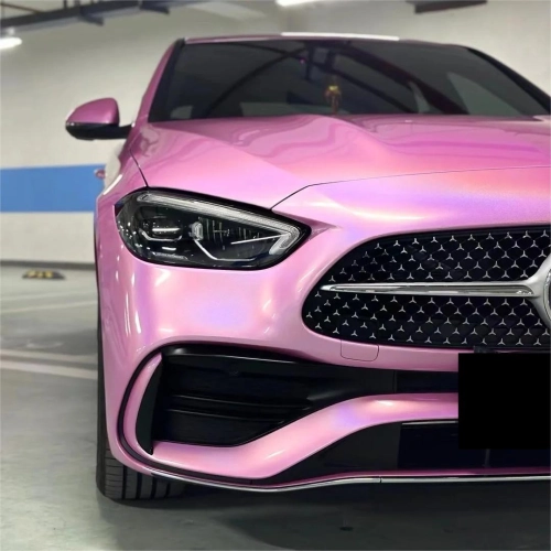 Gloss Metallic Rainbow Laser Pink Car Vinyl Wrap review 