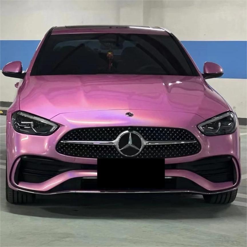 Gloss Metallic Rainbow Laser Pink Car Vinyl Wrap review Derek 03