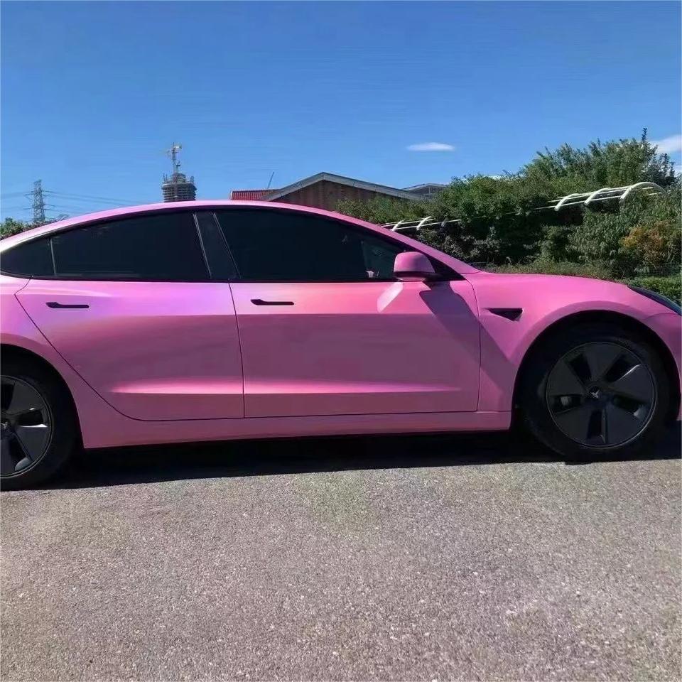 Best Gloss Rainbow Pink Car Wrap 