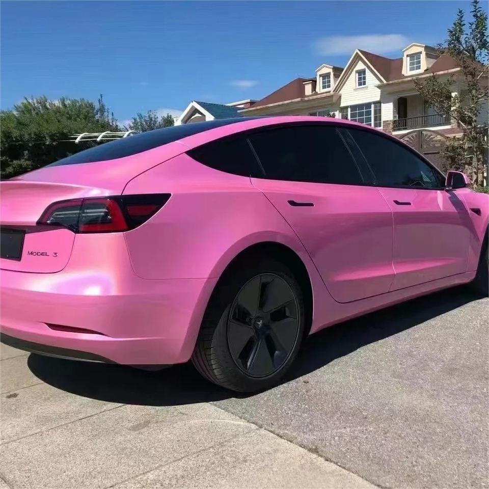 Gloss Metallic Rainbow Laser Pink Car Vinyl Wrap review Patrice 03