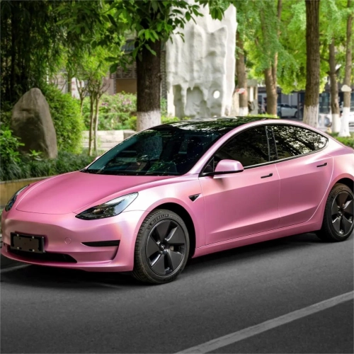 Gloss Metallic Rainbow Laser Pink Car Vinyl Wrap review 