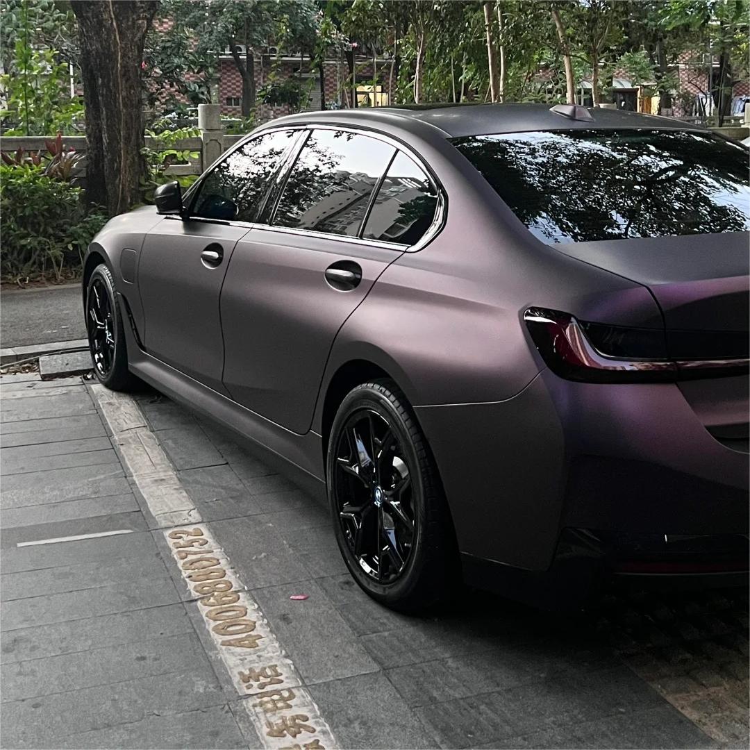 Ultra Matte Metallic Black Purple Car Vinyl Wrap review Data 00