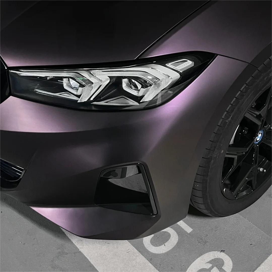 Ultra Matte Metallic Black Purple Car Vinyl Wrap review Data 01
