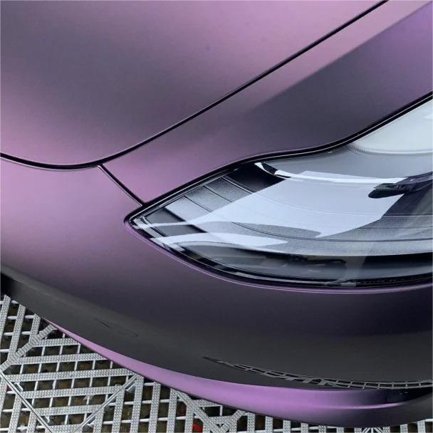 Ultra Matte Metallic Black Purple Car Vinyl Wrap review Boissonneault 01