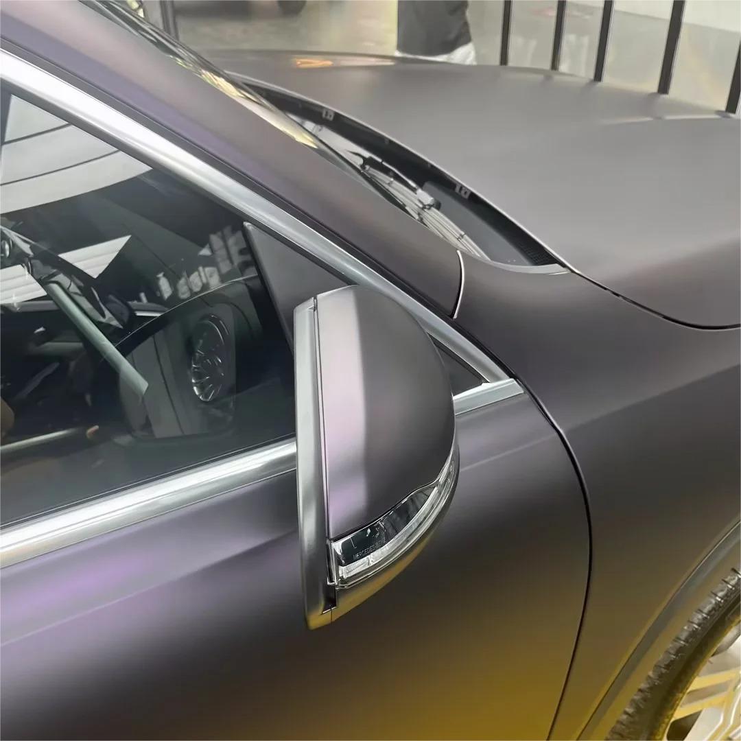 Ultra Matte Metallic Black Purple Car Vinyl Wrap review Metallic 00