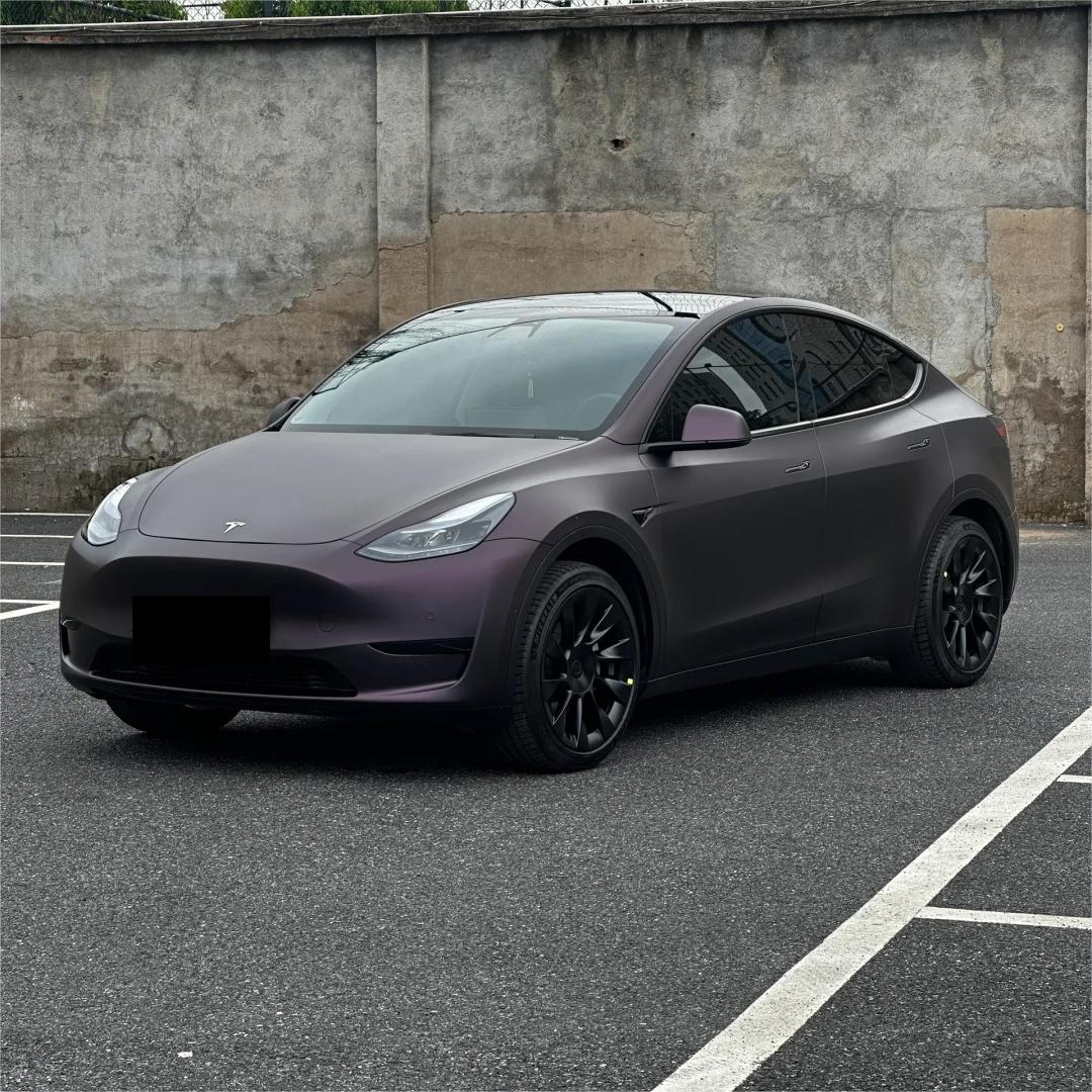 Ultra Matte Metallic Black Purple Car Vinyl Wrap review Quality 00