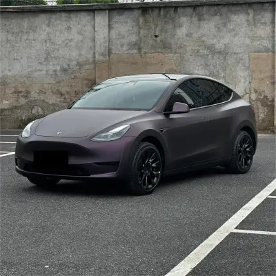Ultra Matte Metallic Black Purple Car Vinyl Wrap review Quality 01