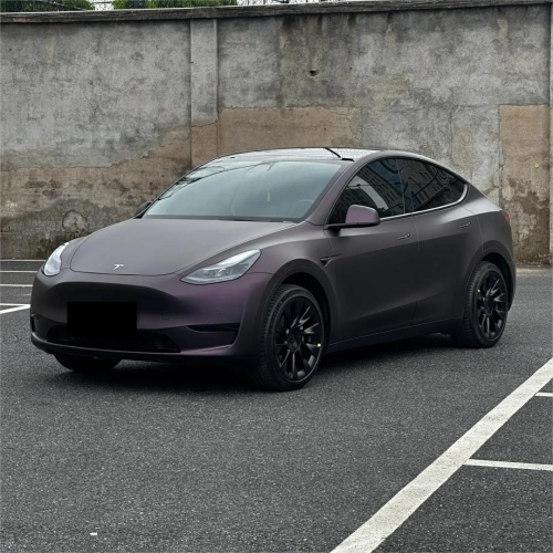 Ultra Matte Metallic Black Purple Car Vinyl Wrap reviewed by
