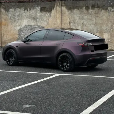 Ultra Matte Metallic Black Purple Car Vinyl Wrap review Quality 02
