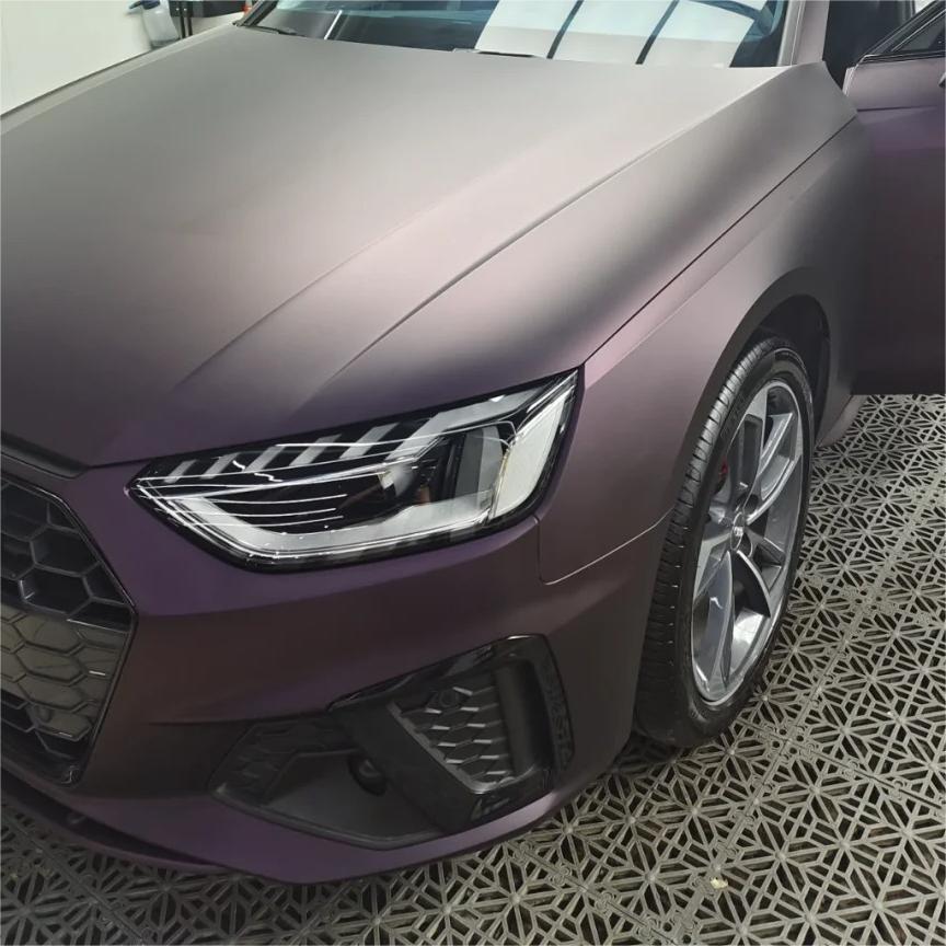 Matte Black Purple Wrap | Metallic Black Purple Car Wrap - ALUKOVINYL