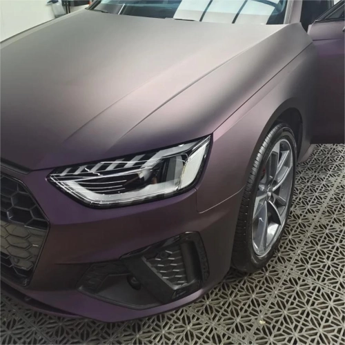 Ultra Matte Metallic Black Purple Car Vinyl Wrap reviewed by