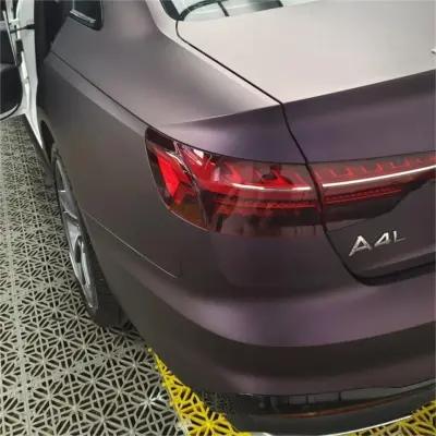 Ultra Matte Metallic Black Purple Car Vinyl Wrap review William 03
