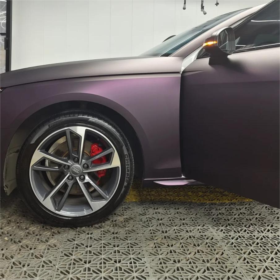 Ultra Matte Metallic Black Purple Car Vinyl Wrap review William 01